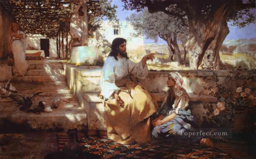Christus im Haus von Martha und Maria Neues Testament Henryk Siemiradzki Ölgemälde